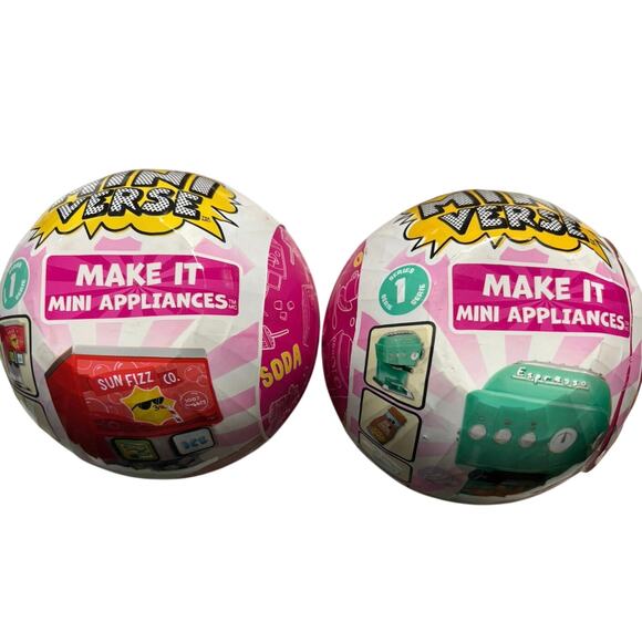 Lot of 2 MGA's Miniverse Make It Mini Appliances Mini, Soda & Espresso Machine - Picture 1 of 4